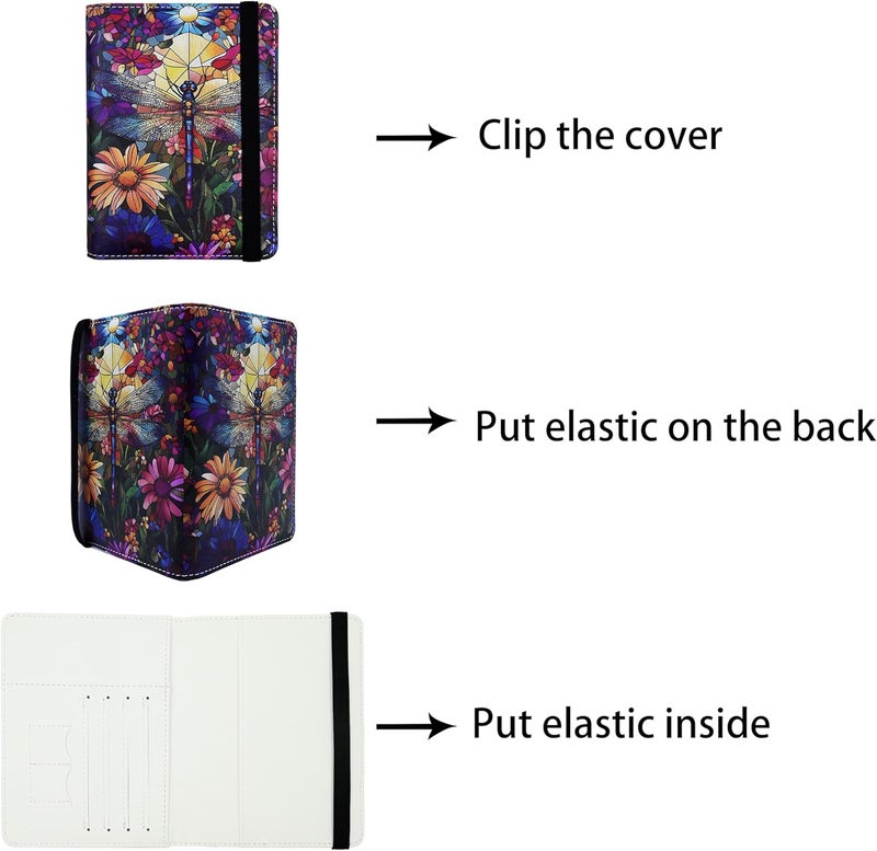 bassyil Passport Holder for Women and Men PU Leather Passport Cover for Travel (Dragonfly) - Image 3